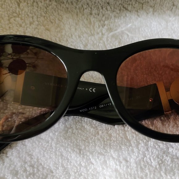 VERSACE Sunglasses, Gold details/Medusa emblems. Worn 3 times. main image 5